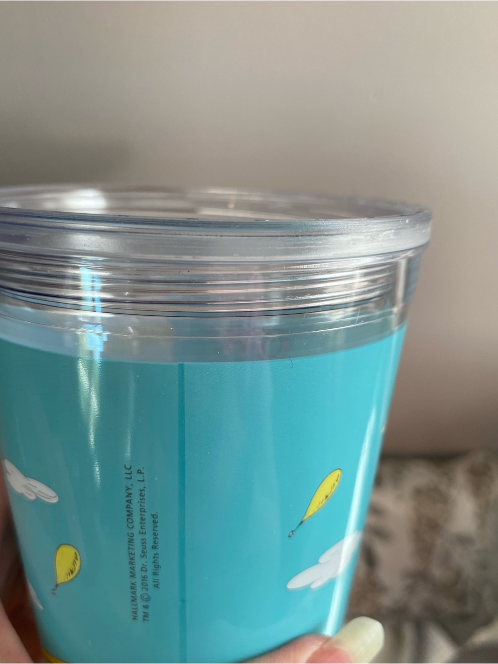 Hallmark Blue "Oh, The Places You'll Go!" Insulated Travel Tumbler NWT no straw - Picture 11 of 11